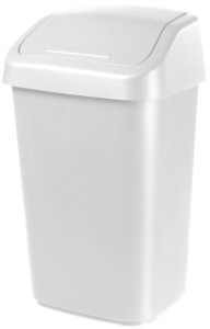 orthex Poubelle à couvercle basculant, 25 litres, blanc