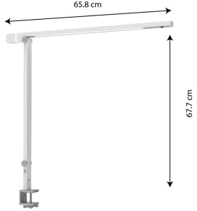 UNiLUX Lampe de bureau LED VENUSLIGHT, pied de serrage,blanc