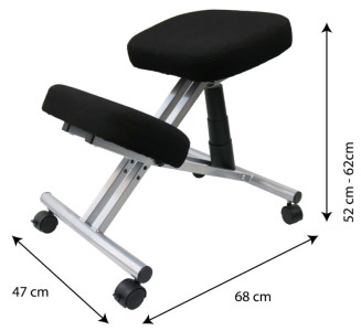 UNILUX Tabouret ergonomique assis-genoux ERGO LEG, noir