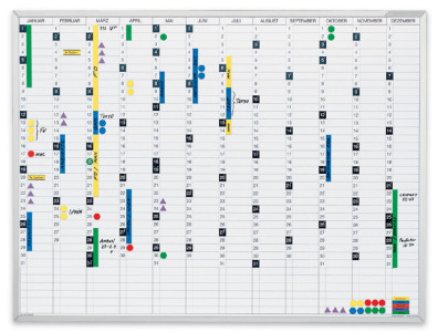 magnetoplan planning annuel, (L)900 x (H)600 mm, magnétique