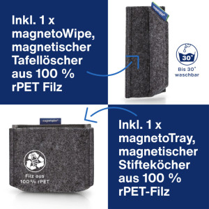 magnetoplan Kit Whiteboard Essentials, rouge