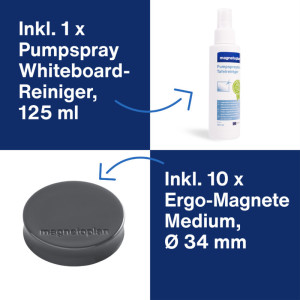 magnetoplan Kit Whiteboard Essentials, rouge