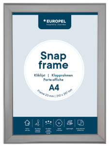 EUROPEL Cadre porte-affiche, A4, 20 mm, anodisé argenté