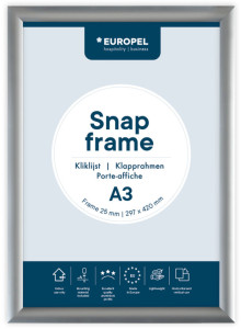 EUROPEL Cadre porte-affiche, A0, 25 mm, argenté anodisé