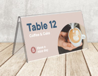 EUROPEL Porte-nom de table, 210 x 100 mm, en forme de toit