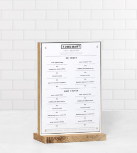 EUROPEL Présentoir de table Deluxe, A5 portrait, socle bois