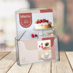 EUROPEL Porte-brochures, A4 paysage, transparent EUROPEL Porte-brochures, A4 paysage, transparent