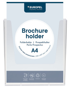 EUROPEL Porte-brochures mural, A4 portrait, transparent