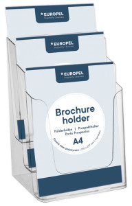 EUROPEL Porte-brochures, A4 portrait, transparent