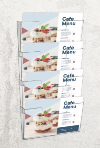 EUROPEL Porte-brochures mural, A4 paysage, transparent