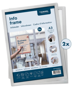 EUROPEL Cadre magnétique INFO FRAME, A3, rouge