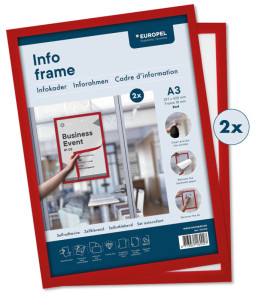 EUROPEL Cadre magnétique INFO FRAME, A3, rouge