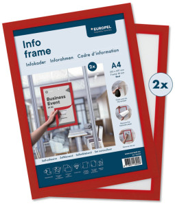 EUROPEL Cadre magnétique INFO FRAME, A4, rouge