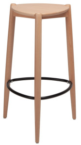 PAPERFLOW Chaise de bar LUCK, set de 2, en hêtre