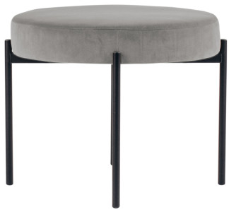 PAPERFLOW Tabouret GAIA, rond, habillage velours, noir