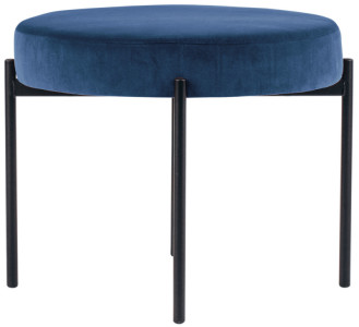 PAPERFLOW Tabouret GAIA, rond, habillage velours, noir