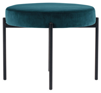 PAPERFLOW Tabouret GAIA, rond, habillage velours, noir