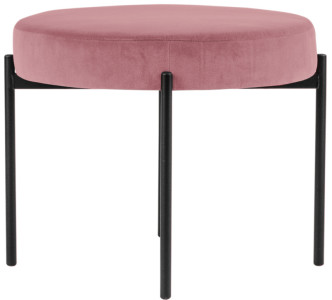 PAPERFLOW Tabouret GAIA, rond, habillage velours, noir