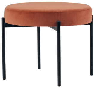 PAPERFLOW Tabouret GAIA, rond, habillage velours, noir