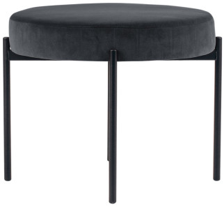 PAPERFLOW Tabouret GAIA, rond, habillage velours, anthracite