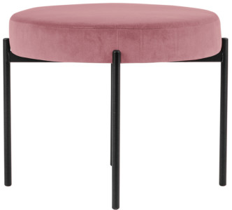 PAPERFLOW Tabouret GAIA, rond, habillage velours, rouge
