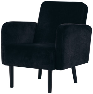 PAPERFLOW Fauteuil LISBOA, habillage en velours, noir