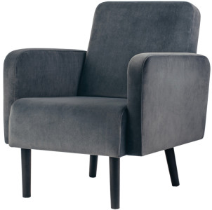 PAPERFLOW Fauteuil LISBOA, habillage en velours, anthracite