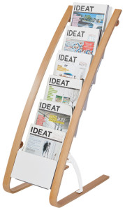 ALBA Porte-brochures, 6 compartiments, largeur: 340 mm,blanc