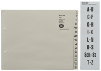 Leitz Rope Paper Index, A-Z, pour 36 chemises, gris Leitz Rope Paper Index, A-Z, pour 36 chemises, gris