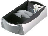 HAN Boîte pour cartes de visite VIP-SET, argent/noir HAN Boîte pour cartes de visite VIP-SET, argent/noir