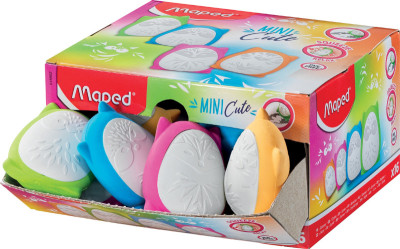 Maped Gomme en plastique SQUEEZE MINI CUTE, présentoir de 16