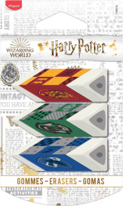 Maped Gomme en plastique Pyramide HARRY POTTER, blister de 3