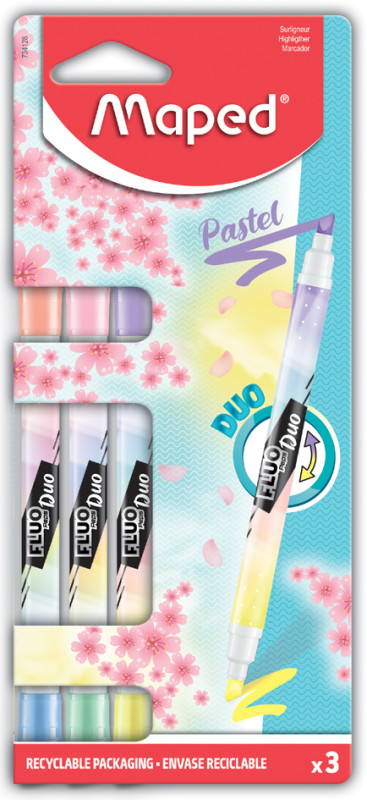 Maped Surligneur FLUO'PEPS PEN DUO Pastel, blister de 3