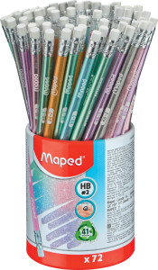 Maped Crayon graphite BLACK'PEPS GLITTER, HB, pot de 72