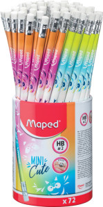 Maped Crayon à papier MINI CUTE, à gomme, HB, carquois de 72