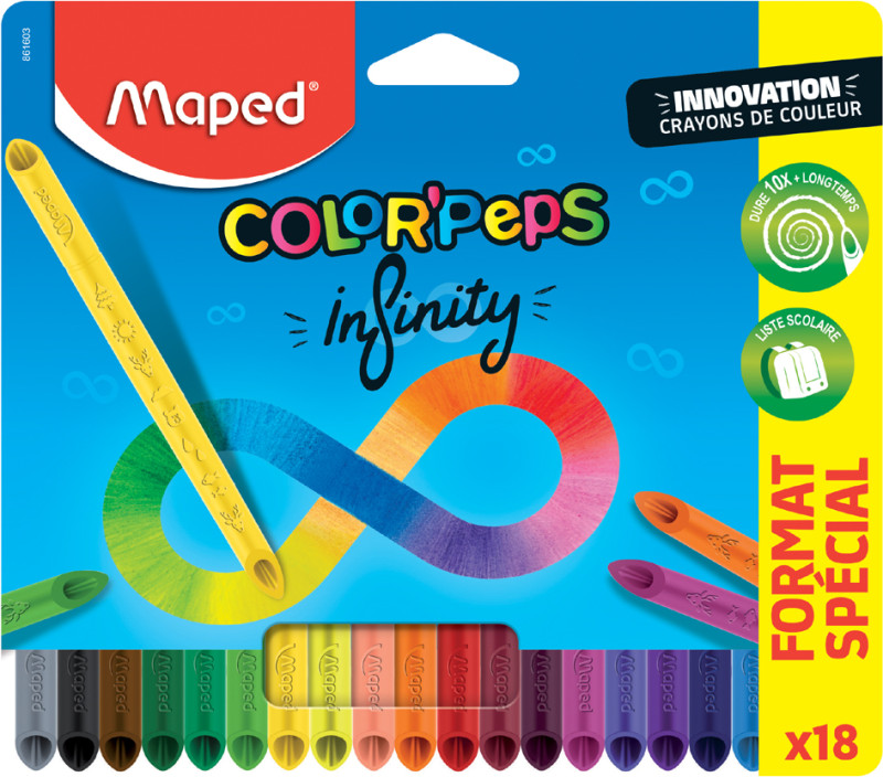 Maped Crayon de couleur COLOR'PEPS INFINITY, pochette de 12