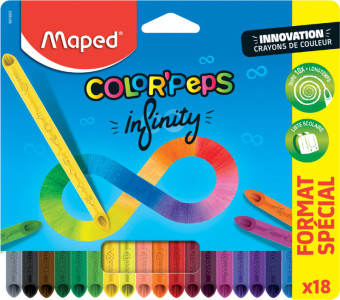 Maped Crayon de couleur COLOR'PEPS INFINITY, pochette de 18