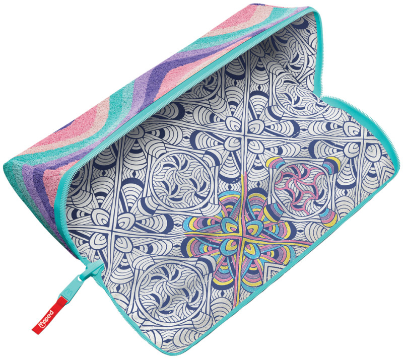 Maped Trousse à ouverture XXL EFFET, laine bleue