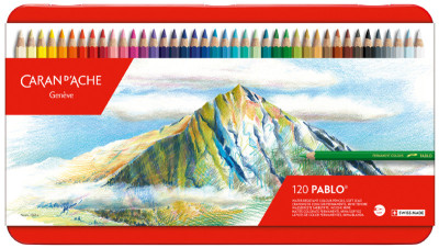 CARAN D'ACHE Crayons de couleur PABLO, étui métal de 12