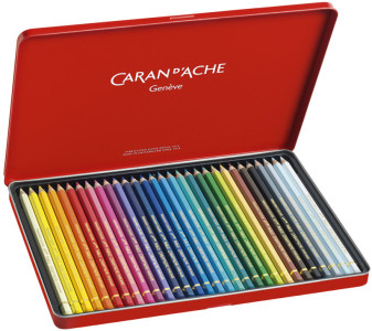 CARAN D'ACHE Crayons de couleur PABLO, étui métal de 12