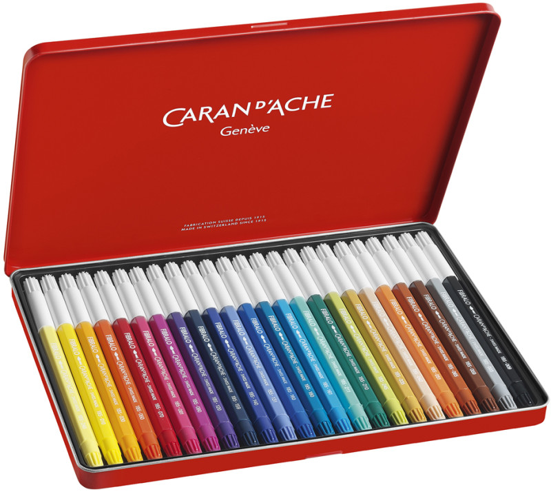 CARAN D'ACHE Feutre FIBRALO, boîte métal de 24