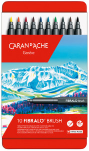 CARAN D'ACHE Feutre FIBRALO Brush, étui métal de 15