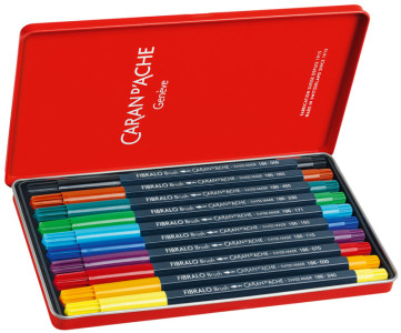 CARAN D'ACHE Feutre FIBRALO Brush, étui métal de 15