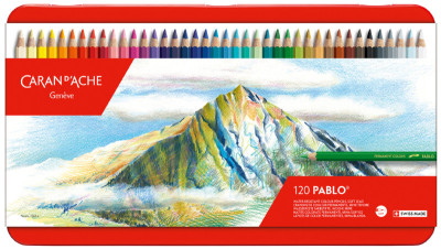 CARAN D'ACHE Crayons de couleur PABLO, étui métal de 30