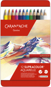 CARAN D'ACHE Crayons de couleur SUPRACOLOR, étui métal de 18