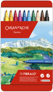 CARAN D'ACHE Feutre FIBRALO, boîte métal de 10