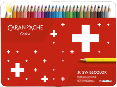 CARAN D'ACHE Crayons de couleur Swisscolor, étui métal de 12