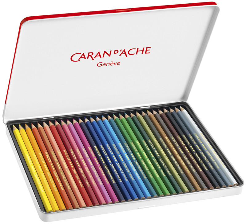 CARAN D'ACHE Crayons de couleur Swisscolor, étui métal de 12