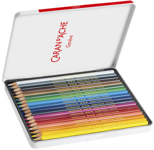 CARAN D'ACHE Crayons de couleur Swisscolor, étui métal de 18