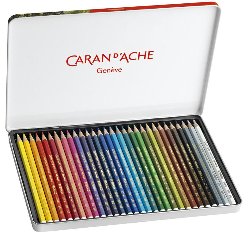 Crayon de couleur Swisscolor Boîte métal 12 pièces Caran d'Ache